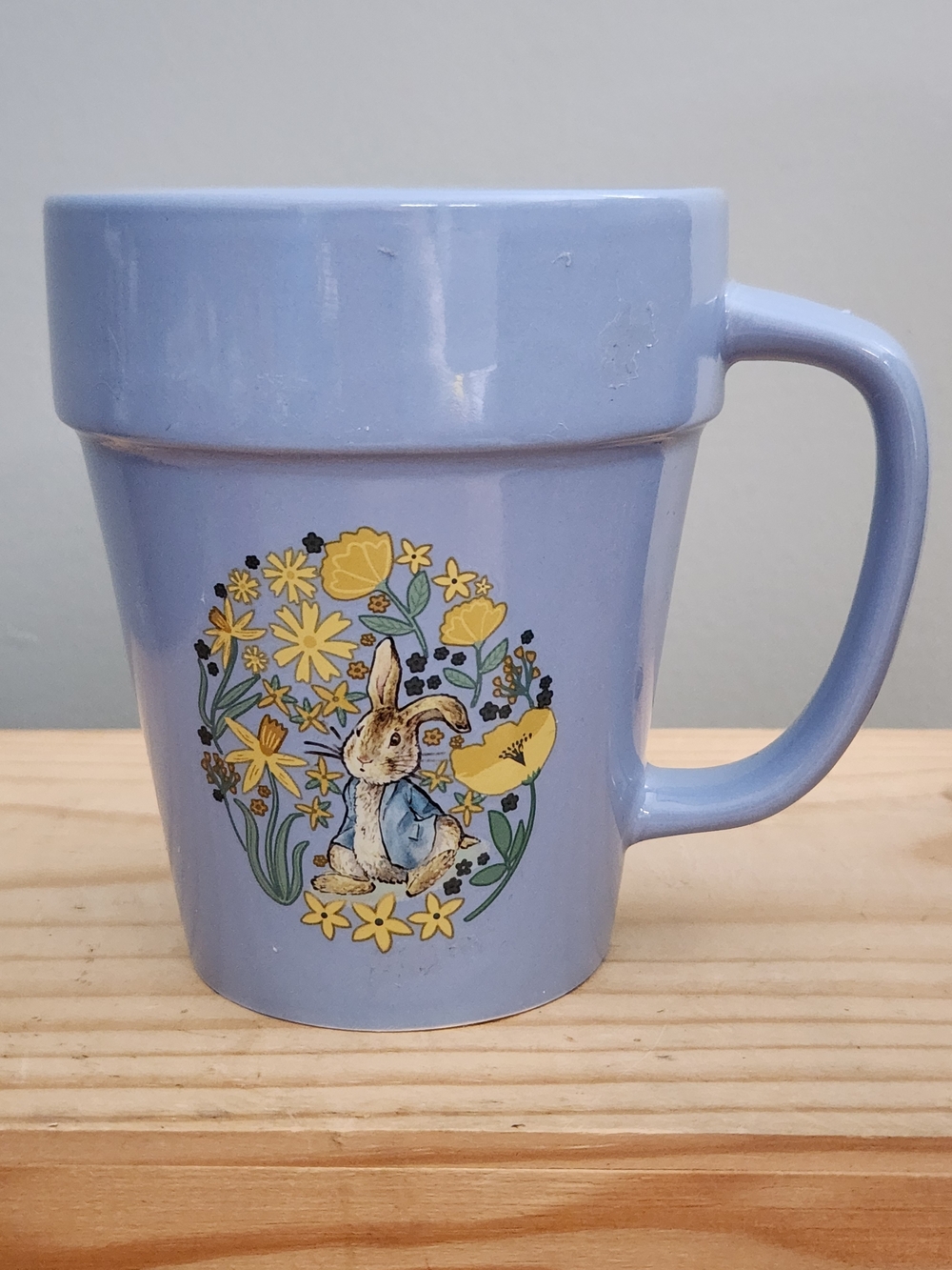Beatrix Potter Lavender Bunny Floral Flower Pot Ceramic Mug